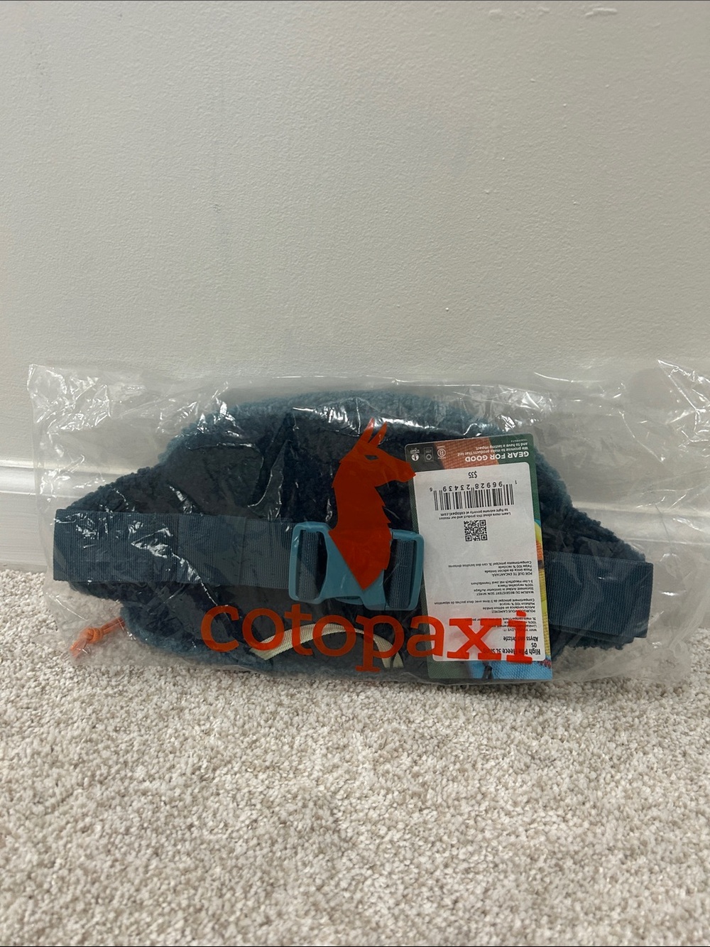 cotopaxi Teal Sherpa Waist Pack with Orange Logo